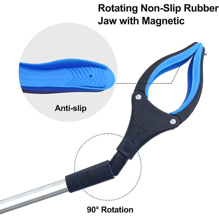 Foldable Reacher Grabber Tool Collapsible Trash Picker Pickup Tool for Home Garden & Outdoor Use