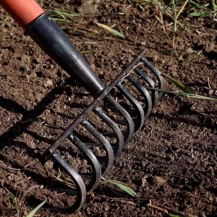 Sturdy Manganese Steel Ninetooth Nail Rake Household Garden Tool for Agriculture