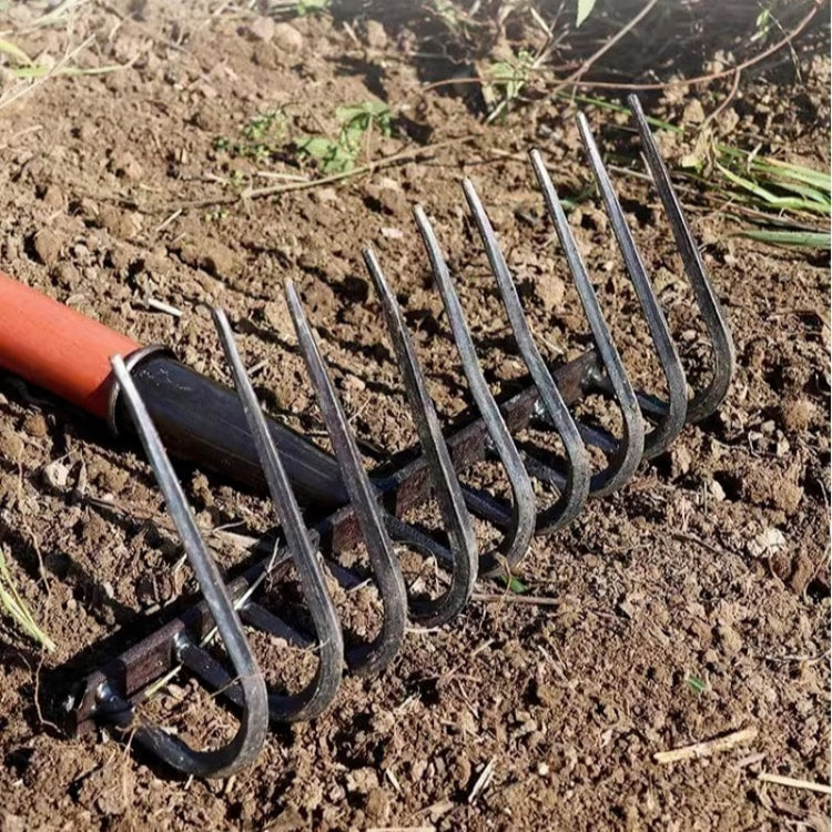 Sturdy Manganese Steel Ninetooth Nail Rake Household Garden Tool for Agriculture