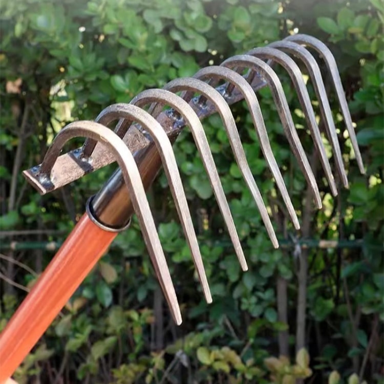 Sturdy Manganese Steel Ninetooth Nail Rake Household Garden Tool for Agriculture