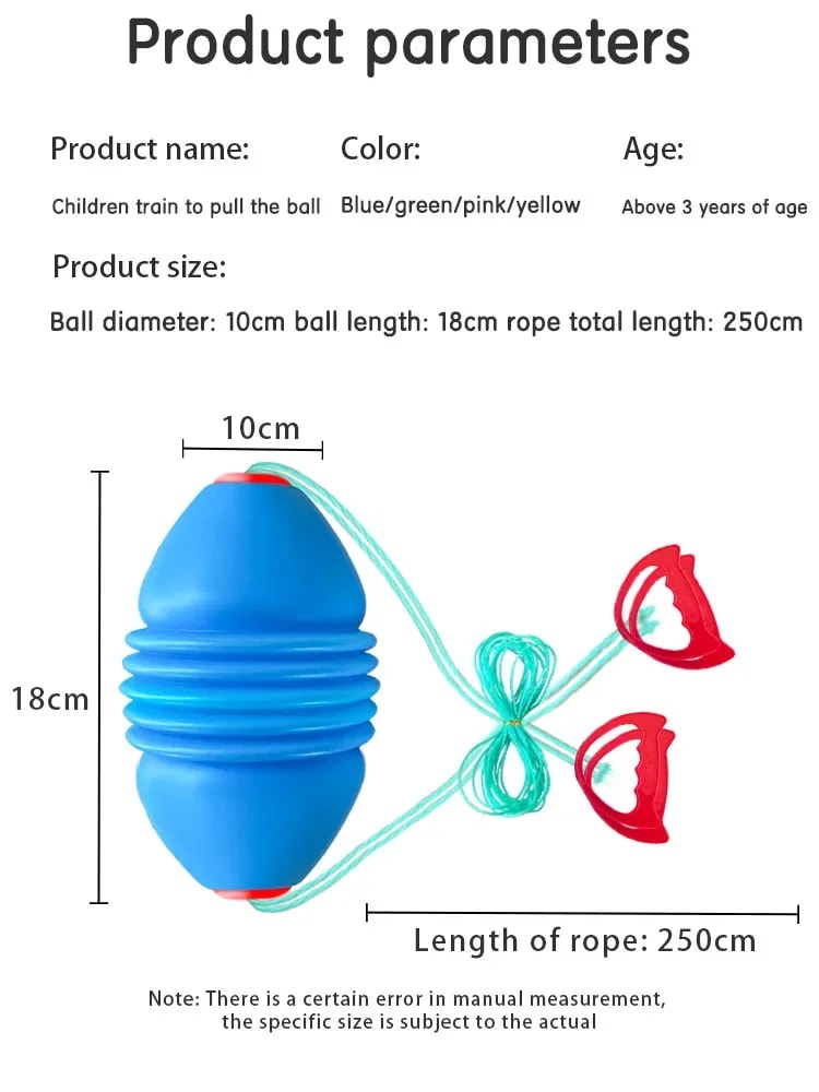 ActiveBounce Sensory Ball Outdoor Pull & Toss Game for Kids and Family Fun