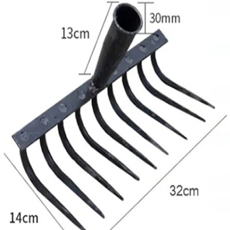 Sturdy Manganese Steel Ninetooth Nail Rake Household Garden Tool for Agriculture