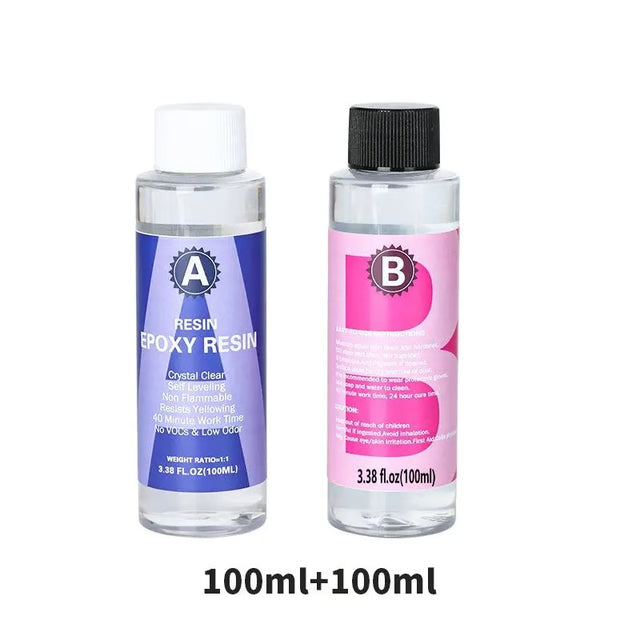 Crystal Clear Epoxy Resin Kit 1 to 1 High Gloss Art Resin Kit Bubble Free Casting Resin for DIY Crafts and Jewelry