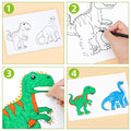 DIY Dinosaur Coloring Book, Kids Arts and Crafts, Dot to Dot Drawing, Cartoon Animals, Montessori Toy