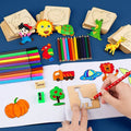 Wooden DIY Drawing Template Set with Markers – Creative Drawing Tool Set for Kids