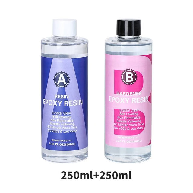 Crystal Clear Epoxy Resin Kit 1 to 1 High Gloss Art Resin Kit Bubble Free Casting Resin for DIY Crafts and Jewelry