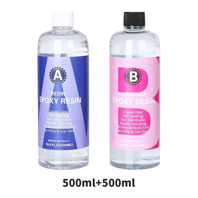Crystal Clear Epoxy Resin Kit 1 to 1 High Gloss Art Resin Kit Bubble Free Casting Resin for DIY Crafts and Jewelry