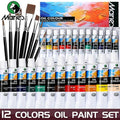 Marie's 19 Piece Oil Paint Set with 12 Colors Pigments and 7 Brushes Artist Painting Kit