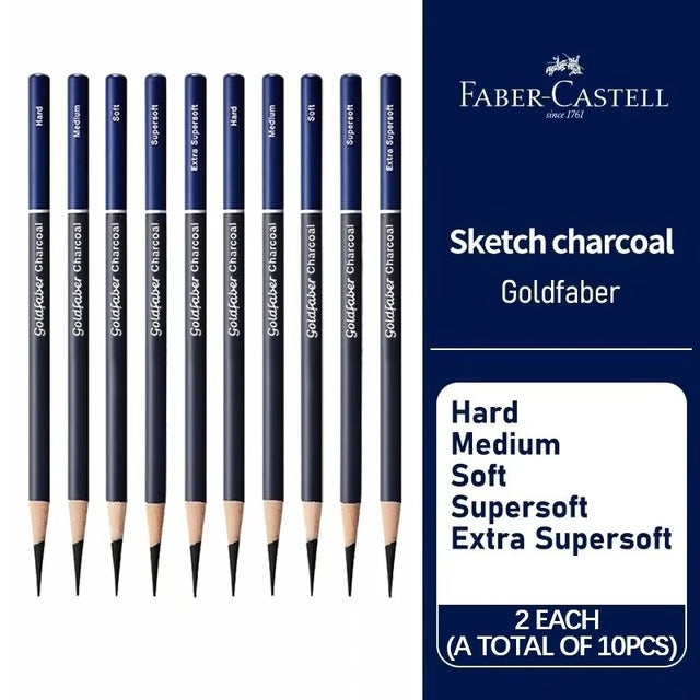 Faber Castell Goldfaber Charcoal Pencils Set for Sketching Shading and Drawing